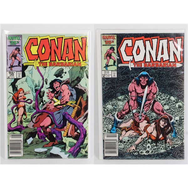 #185 #187 1986 CONAN BARBARIAN COMICS VG NEWS