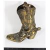 Image 1 : 8" TALL VTG BRASS COWBOY BOOT OVER 2LBS