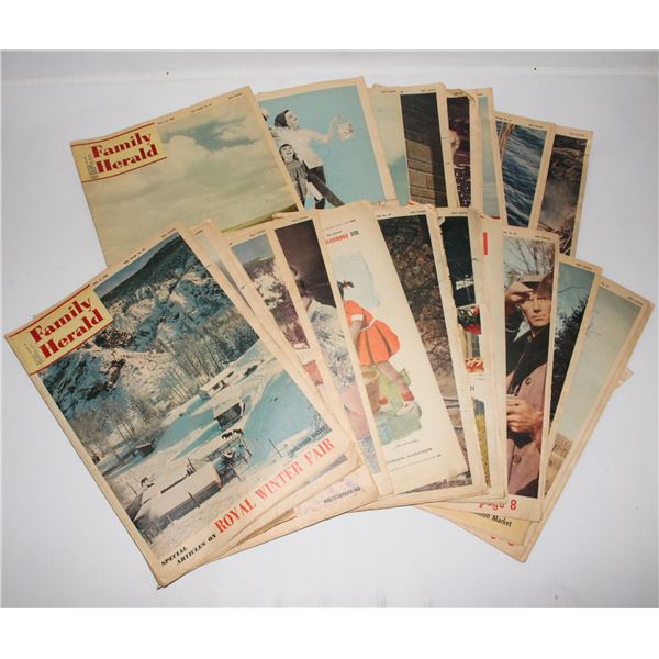 FLAT OF 1950'S-60s FAMILY HERALD MAGAZINES