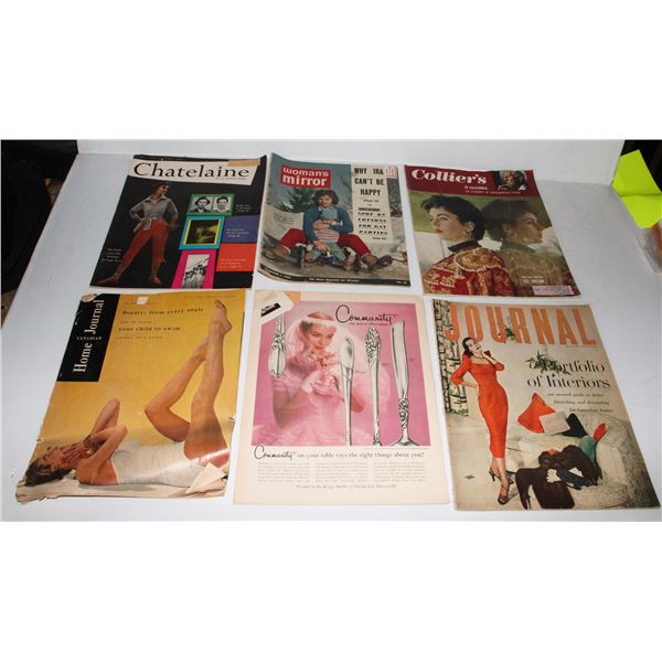 MIXED ANTIQUE MAGAZINES CHATELAINE/JOURNAL MORE