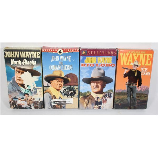 4 JOHN WAYNE VHS MOVIES RIO LOBO, TEXAS TERROR