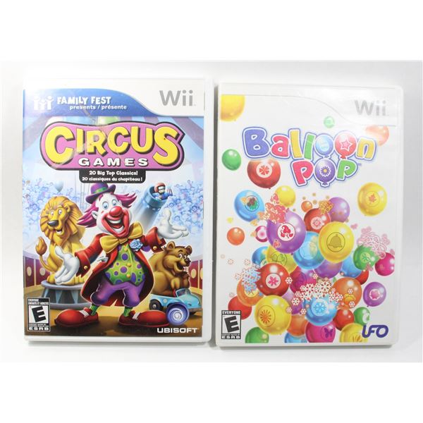 NINTENDO WII CIRCUS GAMES + BALLON POP TESTED