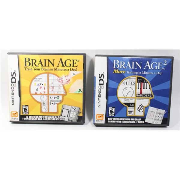 NINTENDO DS BRAIN AGE 1+2 TESTED VG CONDITION