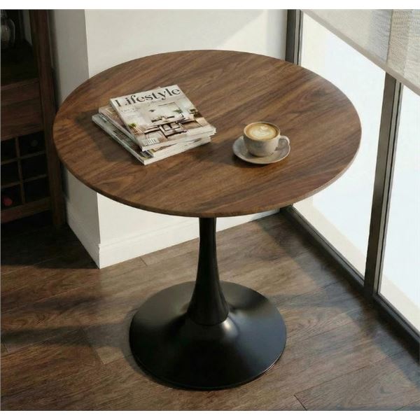 GEORGE OLIVER 31.5" ROUND DINING TABLE WITH PEDESTAL BASE,MID-CENTURY MODERN COFFEE TABLE WITH MDF T