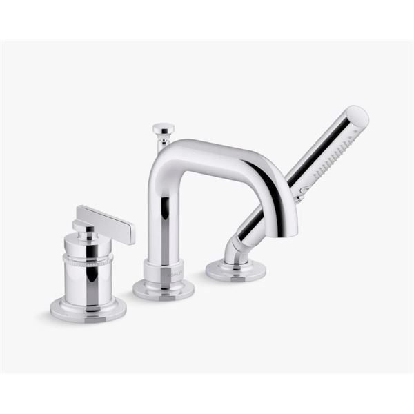 KOHLER CASTIA BY STUDIO MCGEE DECK-MOUNT BATH FAUCET WITH HANDSHOWER, RETAIL $1617