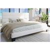Image 1 : LATITUDE RUN ELISON QUEEN SIZE WHITE PLATFORM BED WITH FABRIC UPHOLSTERED HEADBOARD AND WOODEN SLATS