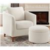 Image 1 : WILLA ARLO ARNOLD 29.5" WIDE UPHOLSTERED BARREL ACCENT ARMCHAIR WITH STORAGE OTTOMAN AND PILLOW, RET