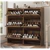 Image 1 : LATITUDE RUN SHOE CABINET WITH 6 FLIP DRAWERS, ADJUSTABLE WOODEN SHOE ORGANIZER FOR ENTRYWAY, HALLWA