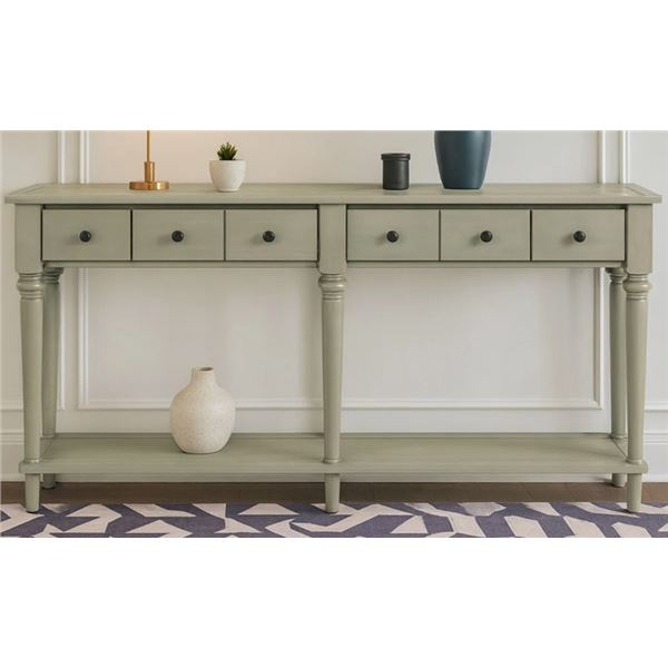 RED BARREL STUDIO CLASSIC WOODEN LIVING ROOM CONSOLE TABLE ENTRYWAY TABLE WITH 4 DRAWERS AND A BOTTO