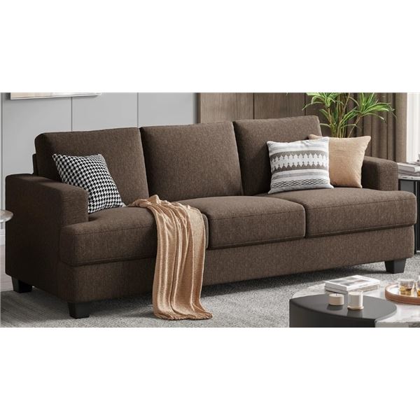 EBERN DESIGNS BROOKLINGTON 89'' UPHOLSTERED SOFA, BROWN POLYESTER, RETAIL $729