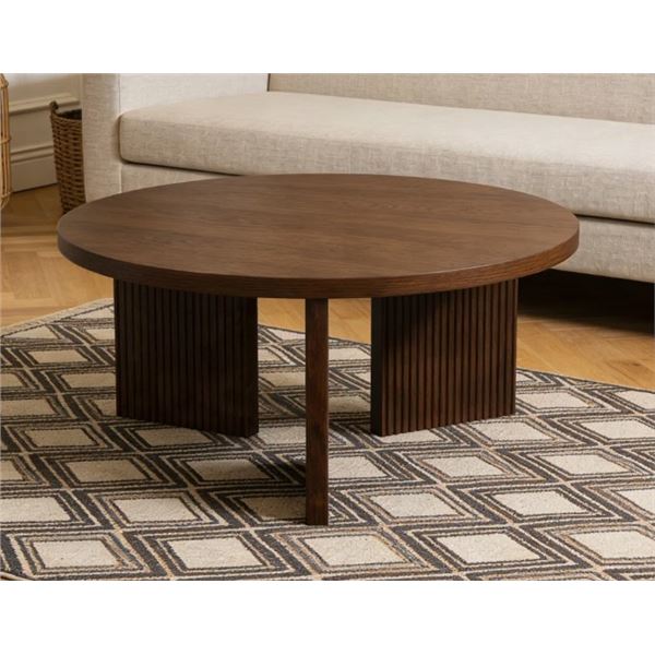 EBERN DESIGNS MID-CENTURY MODERN ROUND COFFEE TABLE, RETAIL $269