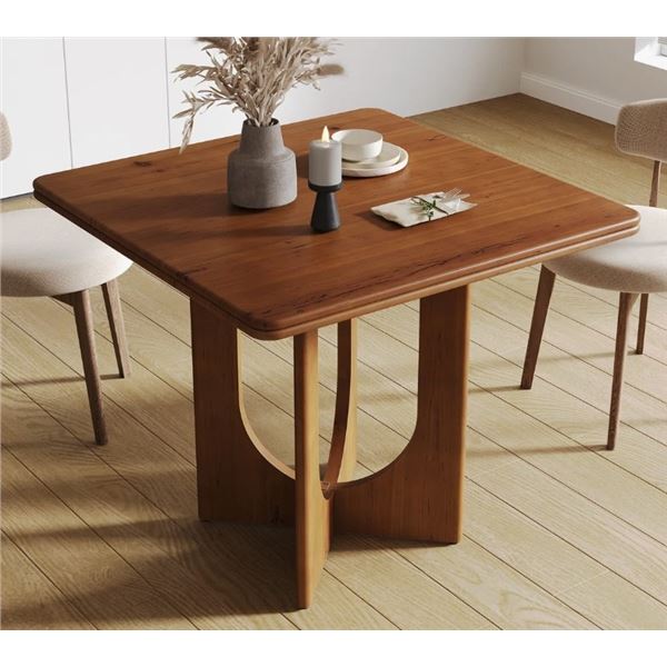 EBERN DESIGNS 31.5" SMALL SQUARE DINING TABLE, SOLID WOOD KITCHEN TABLE FOR 2-4 PEOPLE, RETAIL $304