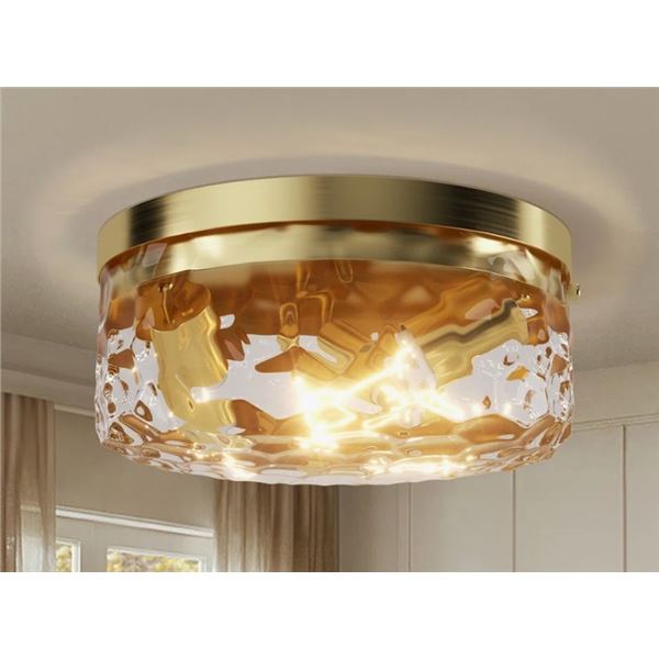 MERCER41 12''-3 LIGHTS MODERN DRUM DIMMABLE FLUSH MOUNT LIGHTING FOR BEDROOM, RETAIL $154
