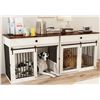 Image 1 : TUCKER MURPHY PET 63'' DOG CRATE FURNITURE WITH DIVIDER HEAVY DUTY DOG KENNEL WITH SLIDING BARN DOOR