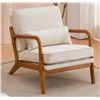 Image 1 : GEORGE OLIVER LEMLEY MID CENTURY SOLID WOOD ACCENT CHAIR UPHOLSTERED ARMCHAIR WITH AN EXTRA PILLOW, 