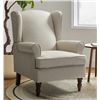 Image 1 : LARK MANOR AIDDAN TRADITIONAL 29'' WIDE WING BACK ARMCHAIR WITH SOLID WOOD LEGS, RETAIL $329