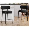 Image 1 : EBERN DESIGNS 25" UPHOLSTERED SHERPA  MODERN BOUCLE COUNTER HEIGHT BAR STOOLS WITH CURVED BACK AND B