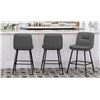 Image 1 : TRENT AUSTIN DESIGNS PELAYO UPHOLSTERED LEATHER BAR & COUNTER STOOL, SET OF 3, RETAIL $459