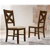 Image 1 : GRACIE OAKS POE CROSS BACK SIDE CHAIR IN HAZELNUT BROWN (SET OF 2), RETAIL $449