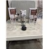 Image 1 : 4 NEW EPARE DUAL WALL GLASS 12.OZ COFFEE MUGS AND STAINLESS COFFEE GRINDER
