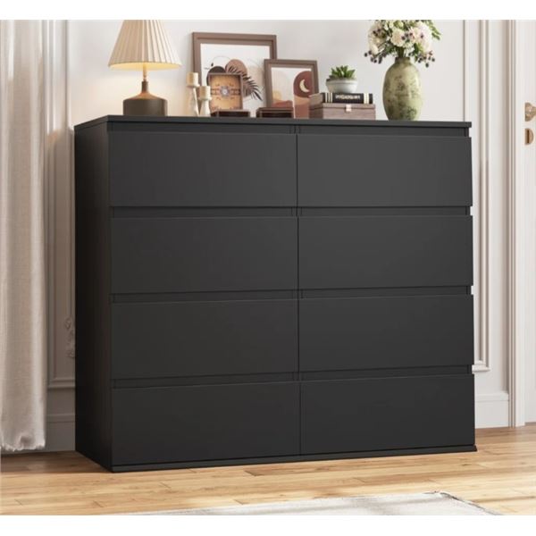 EBERN DESIGNS 8 DRAWER 41.3" W WOOD DOUBLE DRESSER, RETAIL $690