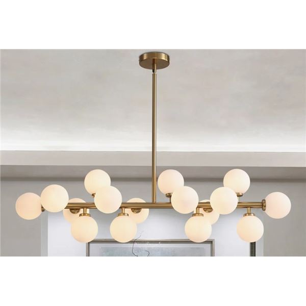 GEORGE OLIVER JEWELLIA 16 - LIGHT DIMMABLE BUBBLE GLASS SPUTNIK MODERN LINEAR CHANDELIER