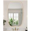 Image 1 : EBERN DESIGNS GOLD METAL OVAL WALL MIRROR, 48" x 30"