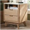 Image 1 : WROUGHT STUDIO HARDESTER VINTAGE 2 - DRAWER NIGHTSTAND WITH CHARGING STATION, BEDSIDE TABLE WITH OPE