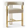 Image 1 : RIENNA 25" UPHOLSTERED GOLD CHENILLE SOLID BACK COUNTER STOOL