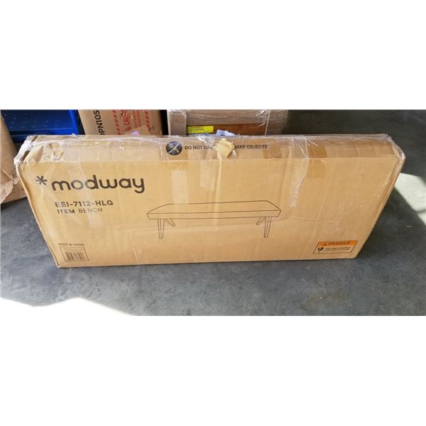 MODWAY LYRA FABRIC UPHOLSTERED BENCH 18.50"H x 47"W x 18"D