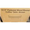 Image 3 : LATITUDE RUN CHIBUZOR 31"W PEDESTAL ROUND COFFEE TABLE WITH ASH & OAK, HANDCRAFTED SOLID WOOD FLUTED
