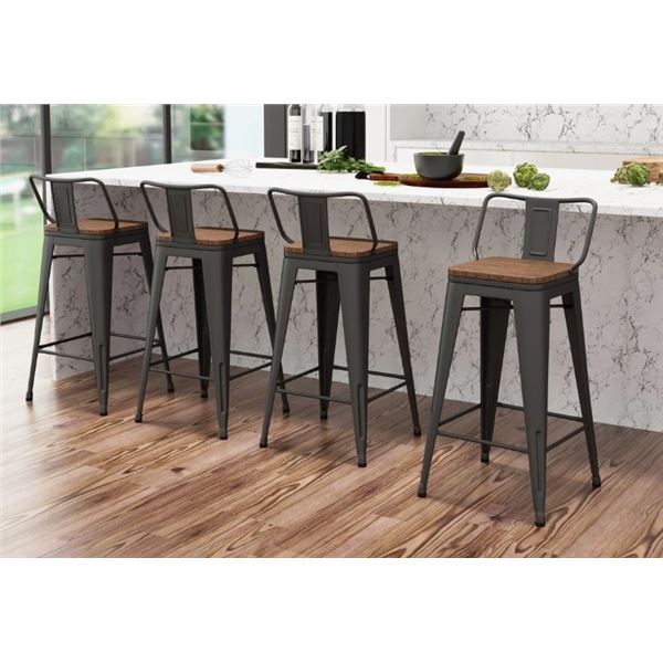WILLISTON FORGE SALEH BAR & COUNTER STOOL WITH METAL FRAME (SET OF 4)
