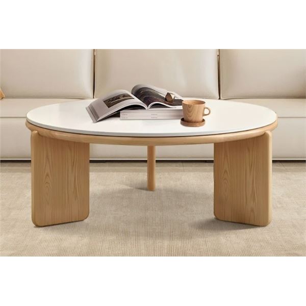 IVY BRONX ROCK PLATE +SOLID OAK COFFEE TABLE