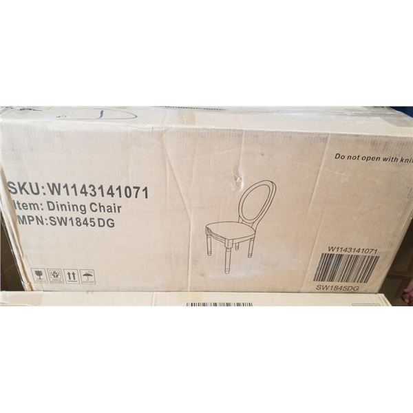 **CHARLTON HOME CHUK MID - CENTURY KING LOUIS BACK SOLID WOOD DINING CHAIRS (SET OF 2)