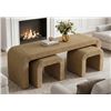 Image 1 : DAKOTA FIELDS BOHO ROPE COFFEE TABLE SET W/ OTTOMAN