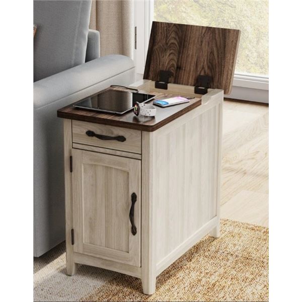 LARK MANOR ANALIESA END TABLE WITH STORAGE AND CHARGING STATION