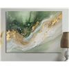 Image 1 : EPHEMERAL EMERALD PATHWAYS TO THE GEMSTONE II - MODERN MARBLE METAL WALL DECOR 30" H x 40" W