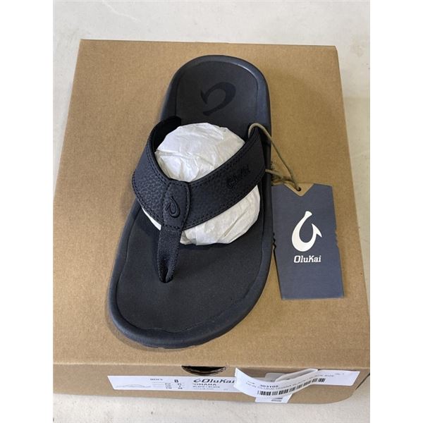 NEW OLUKAI OHANA BLACK / BLACK SIZE MENS 8