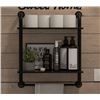 Image 1 : 17STORIES BATHROOM SHELVES WALL MOUNTED, RUSTIC FARMHOUSE PIPE SHELVES, 2-TIER, INDUSTRIAL SHELVING,