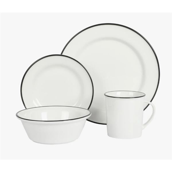 MARTHA STEWART CLIFFIELD CERAMIC DINNERWARE SET - SERVICE FOR 4