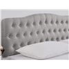 Image 1 : LARK MANOR AVEIGHA KINGSIZE GREY LINEN UPHOLSTERED HEADBOARD