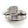 Image 3 : STERLING SILVER NATURAL DIAMOND (0.17CT) ENGAGEMENT RING & WEDDING BAND, W/A $750.00