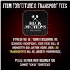Image 1 : Item Forfeiture & Transport Delivery Fees & Conditions