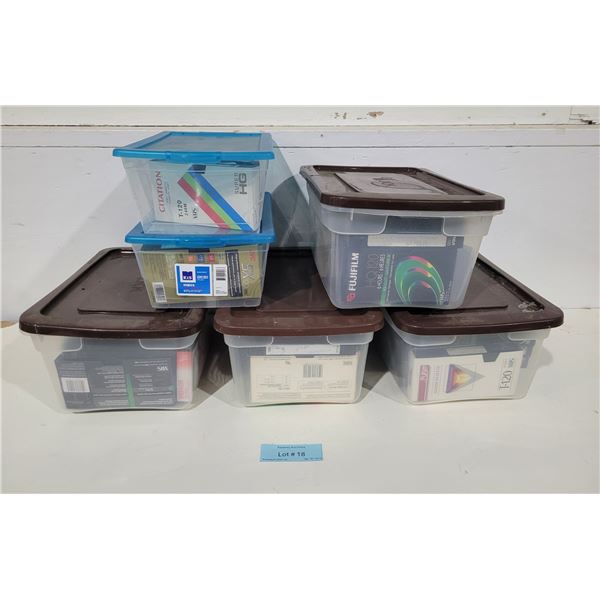 6 Bins with Contents, 6 Empty Bins & 1 Extra Lid
