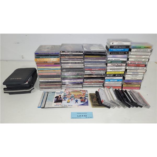 Large Music Collection: CDs & Cassette Tapes