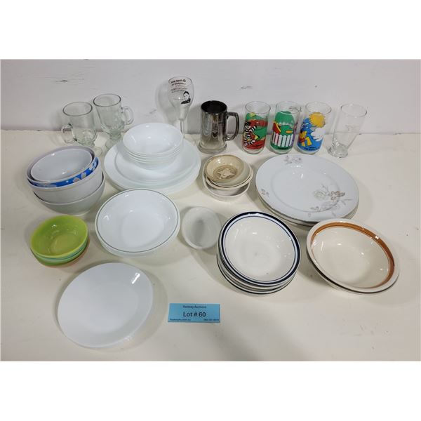 Assorted Dishware & Glassware