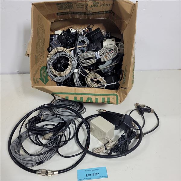Assorted Electronic Cables, Power Adapters & Connectors
