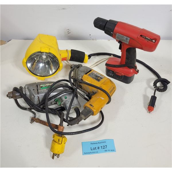 Assorted Power Tools & Spotlight