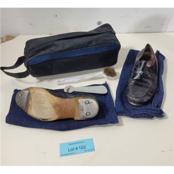 Men's Tap Dance Shoes with Carry Bag and Shoe Care Accessories