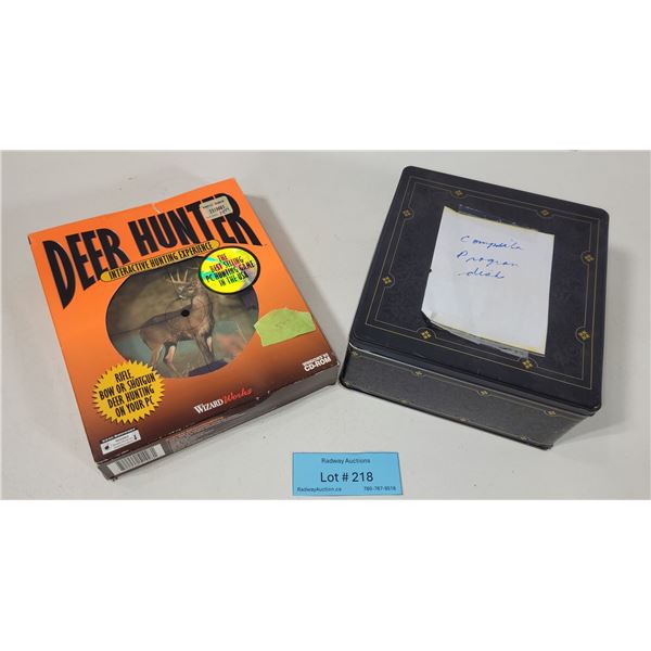 Vintage PC Game & Software Storage Tin (2‑Piece Lot)